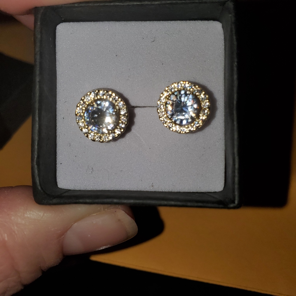 1/4" Gold Moissanite Earrings 1CT Each